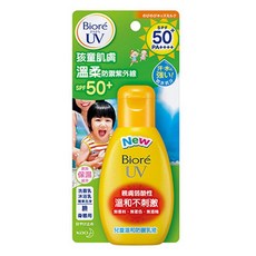Biore 蜜妮 兒童溫和防曬乳液 SPF50+ 臉部與身體用 防水抗汗 無香料無色素無酒精, 1個