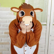 사계절 동물잠옷 당나귀 (브라운)