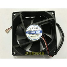호환 JAMICON JF0825S2HS-R DC24V 0.15A 3선 8025 축류 냉각 팬용 새 CPU 쿨러 팬 80x80x25MM, 01 검정색, 01 검정색, 1개