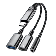 넥토 USB C타입 OTG 3.0 이어폰 충전 동시 변환 젠더, 1개, 블랙, 13cm