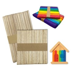 아이몽 나무 원목 하드바 칼라 하드바 50p 대/소 홈하드바 만들기재료 왁싱막대 고급 공예재료 아이스크림막대 나무스틱, 하드바 소 50개