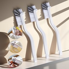 솔버 다용도 모서리 틈새 청소 브러쉬, 3개, 화이트