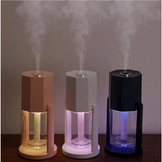 저소음 미니 가습기 양방향 각도 조절 LED 무드, 블루