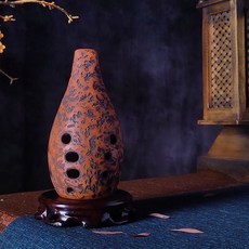 滿口塤陶塤 初學者自學入門 專業演奏考級10孔 十孔 古塤陶勛損隕樂器 好聽 好用, 10孔石韻G調【紫砂】