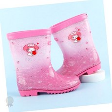 핑크 캐릭터 반짝이 무늬 어린이 장화 우천 비오는날 물놀이 야외 활동 미끄럼