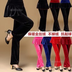 夏之星 新款秋冬金絲絨廣場舞褲裙 舞蹈褲 跳舞褲 拉丁舞褲 健身褲 舞台表演服裝