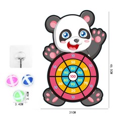 어린이 대상 스티커 공 다트 판 크리 에이 티브 던지기 파티 야외 스포츠 실내 천 장난감 교육 보드 게임 어린이 선물, 팬더, 1개