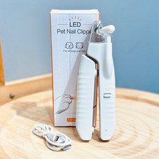 福媽寵物 LED燈寵物充電指甲剪 防血線 貓狗適用, 白色, 1個
