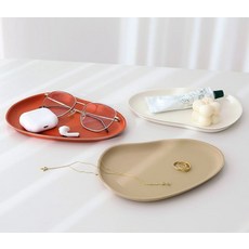 조약돌 트레이 인테리어 미니 트레이 테이블정리, 베이지