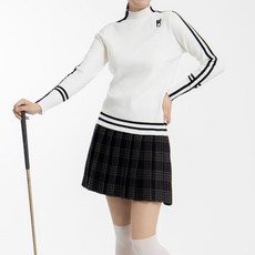 이글스마인 여성골프웨어 골프복 줄가라 포인트 니트 반목티