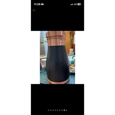印度紅銅錘紋臥室瓶 附飲水杯 1000ml, 1個, 惜福商品