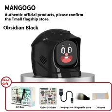 면도기 헤드 호환망고고 지능형 차량 장착 전자 애완동물 장식품 표정 변화가 가능한 트렌디한 동반 용, 02 검정색