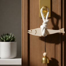 라피레인 액막이명태 도어벨 현관 차량 장식 집들이선물 소품, 우드