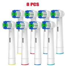 4/8/12/16개 교체용 칫솔 헤드 오랄-비 브라운 전문 호환 가능 브러시, 07 8 PCS white