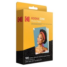 KODAK 2"x3" 프리미엄 인화지(100매) PRINTOMAIC 스마일 호환(포장은 스텝 및 있음) 프린터와 다를 수 및 카메라, White, 20 Pack