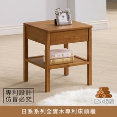 myhome8居家無限 日系系列全實木專利床頭櫃 (附插座), 1個