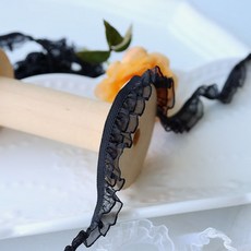 부자재 색상 의류 망사 레이스 원단 소매 리폼 옷 소프트 diy 공장 수선, 블랙 1m 너비 1.3cm