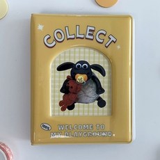 Poka活頁夾照片卡相冊 2層通訊錄收藏冊, 黃色