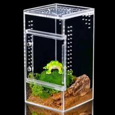 Maiyuolg 9.6 x 9.2 15.2cm3 3 6인치 파충류 탱크 0.25갤런 - 볏이있는 게코 도마뱀 거미 및 뱀용 아크릴 인클로저 테라리움 투명 도마뱀 서식지 14