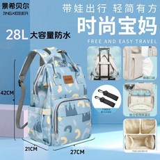 INDOOMS 外出包 媽咪包 雙肩包 大容量 乾濕隔層, 20+年工廠領航專業版大容量時尚設計,18L印冠蘭3個內隔層2個側袋