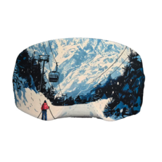 滑雪鏡收納套，山峰設計，柔軟保護，輕巧便攜, 雪場, 1個