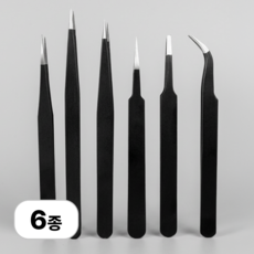 로멀리 속눈썹 트위저 핀셋, 6개, 블랙