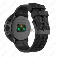 適用於 Suunto 7 / 9 / Sport Wrist / D5 足球紋硅膠錶帶, 1個, 黑色,Suunto 9 baro