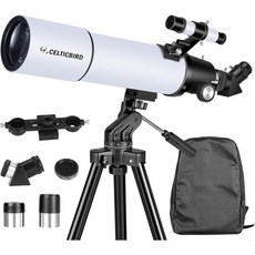 Celticbird성인용 망원경 고출력 80mm 구경 600mm 성인용 AZ 마운트가 있는 초보자용 여행용 백팩 전화 어댑터 달 필터, 80600