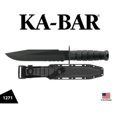 KA-BAR 1271 Fighter 戰鬥直刀 半齒刃 附刀鞘, 1個