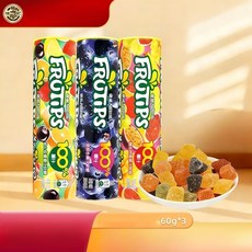 쉬푸지 말랑 젤리 캔디 모음 60g 2개 3개 6E1811, 프루트 블랙+트로피컬 60gx2캔