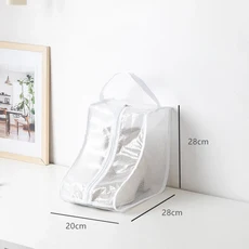 새로운 패션 휴대용 하이힐 신발 보관 가방 주최자 긴 승마 장화 방진 여행 커버 지퍼 파우치, Short - White