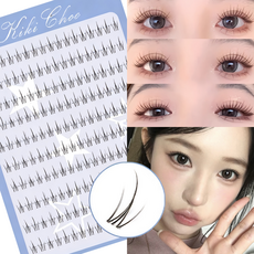 kikichoo 노글루 속눈썹 자연스러운 투명라인 포인트 아이래쉬 9+10+11mm 풀 필요없음 180모 대용량, 1개, 블랙