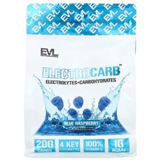 EVLUTIONNUTRITION ElectroCarb 전해질 + 카보하이드레이트 블루 라즈베리, 1개, 900g