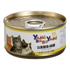 YAMI YAMI 亞米亞米 鮪魚貓罐系列 85G 24罐組, 24個, 白身鮪魚＋鮮蝦
