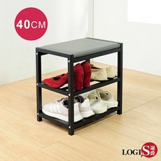 鞋架椅 兩層置物穿鞋椅 附坐墊 收納架, 1個, 寬40cm