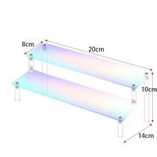 Funko POP 피규어 향수 메이크업 정리함 및 액션 피규어 홀더 자동차 모델 컵케이크 스탠드용 투명 아크, 37 2 tier 20x8cm
