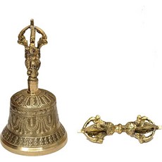 티베트 불교 명상 종과 도제 세트, 4.5 Inch