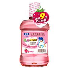 刷樂漱口水 蜂膠 清新 抗敏感 酷涼 綠茶 全效 500ml*2入 兒童 青蘋果 草莓 口腔清潔, 1個, 兒童含氟漱口水--草莓 500ml