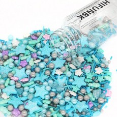 스프링클 데코 장식 공룡 케이크 장식용 먹을 수 있는 믹스 티라노사우루스 스테고사우루스 드라제 생일 파티용 컵케이크 쿠키 아이스크림 토핑용 다채로운 설탕 진주 HIFUNBK 제, 바다 세계, 100g, 1개