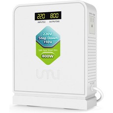 UMI 미국 일본 전기 제품 사용을 위해 전압 변환기 800와트 220V에서 0V로 인하 - 토로이달 변압기 채택 안정적이고 안전한 전력 시, 800W-220V to 110V