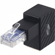 NETmate RJ-45 랜 아래쪽꺽임 연장 젠더 NM-RG04 하향꺾임 8P8C RJ45 랜커플러 암수타입, 1개