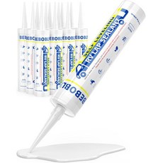 RV 지붕 실란트 4개 세트 셀프 레벨링 랩 흰색 코킹 방수 유연하고 균열 없는 캠퍼 트레일러 및 모터홈 수리용 무취 안전, 12 Packs