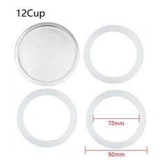 커피 고무 링 실리콘 모카 씰 필터 스크린 에스프레소 포트 특수, 11.12 cup, 1개