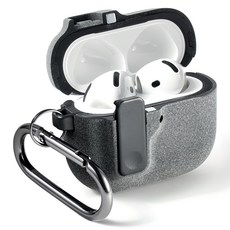 NUART 防丟磁吸鎖耐衝擊耳機保護殼, AirPods 第四代, 灰色, 1個