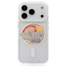 BuyChoo 코끼리와 무지개 글리터 그립톡, 1개, 그레이 + 레드