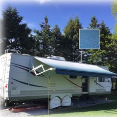 RV 차양 원단 교체품 2.4m x 3.7m(8피트 12피트 1인치) 캠핑카 트레일러 모터홈 야외용 범용 내후성 비닐 캐노피 쉐이드 - 카멜 페이드, 오션 블루 페이드