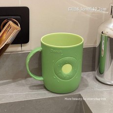 加厚甜甜圈洗漱盃 奶油黃 簡約漱口杯, 1個裝, 常規1個裝 加厚甜甜圈洗漱盃 青檸綠, 青檸綠
