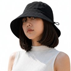 가발위드 여성 모자가발 여름 챙넓은 단발 일체형 햇빛가리개 M644, 1개, 블랙+다크브라운