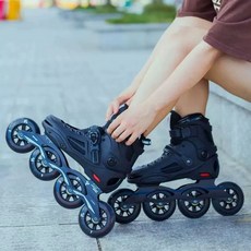 레이싱 인라인 전문가 스케이팅 성인용 스케이트 3륜, 1개, 대형 4휠 성인 하이탑 (4x100mm)