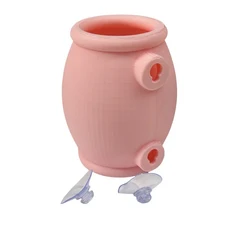 원통형 청개구리 도마뱀 등 파충류를 위한 동굴 먹이 상자 장식, 02 pink